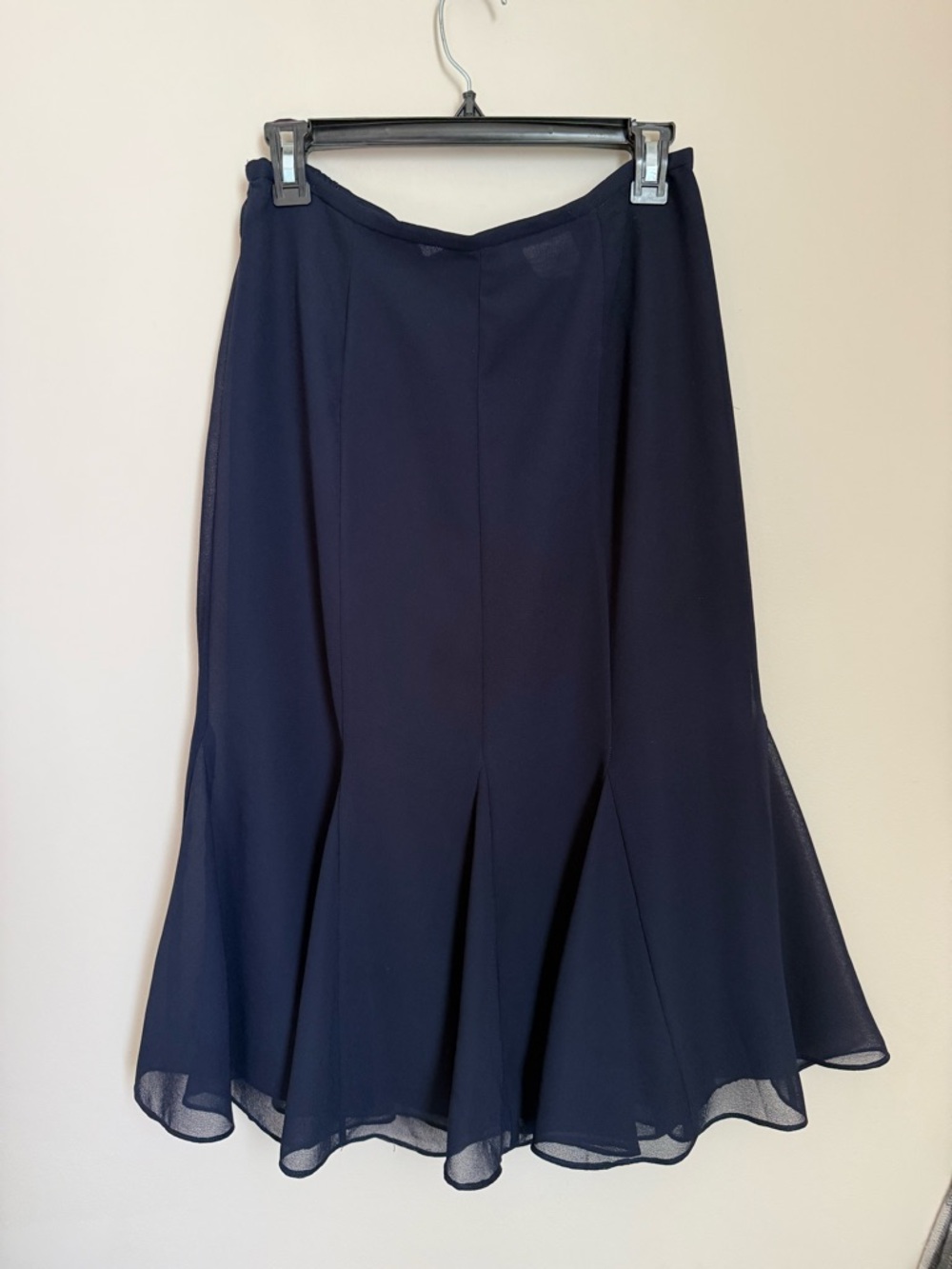 Danny & Nicole Navy Flared Midi Skirt